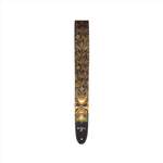 D'Addario Alchemy Leather Guitar Strap, Green Skull Product Image