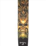 D'Addario Alchemy Leather Guitar Strap, Green Skull Product Image