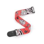 D'Addario Polyester Guitar Straps, Sugar Skulls, Red Product Image
