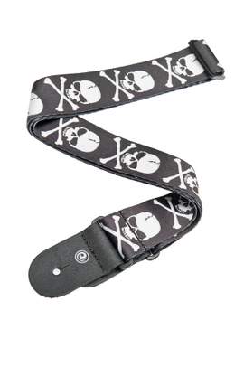 D'Addario Woven Guitar Strap, Cross Bone Skull