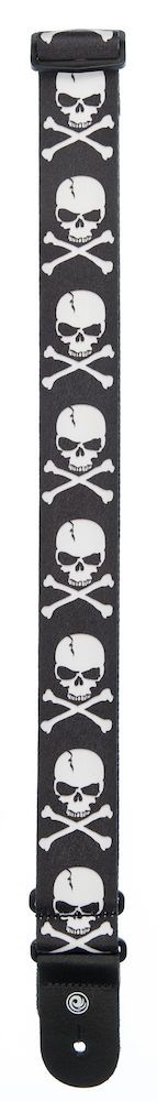 D'Addario Woven Guitar Strap, Cross Bone Skull Product Image