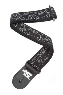 D'Addario Joe Satriani Guitar Strap, Silver Sketches