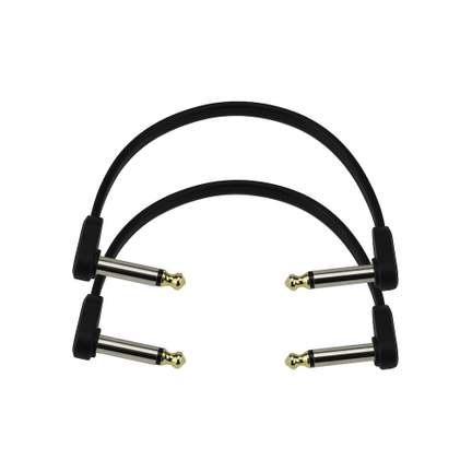 D'Addario Flat Patch Cable, 6in Right Angle, Twin PK