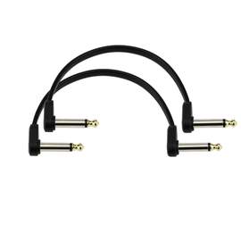 D'Addario Flat Patch Cable, 6in Offset Right Angle, Twin PK