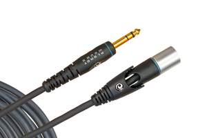 D'Addario Custom Series Microphone Cable, XLR Male to 1/4 Inch, 10 feet