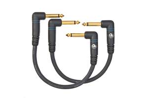 D'Addario Custom Series Patch Cable, 2-pack, Right Angle, 6 Inches