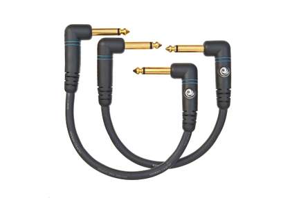 D'Addario Custom Series Patch Cable, 2-pack, Right Angle, 6 Inches