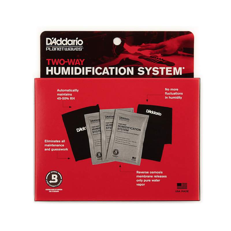 D'Addario Accessories Acoustic Guitar Humidifier with Digital Humidity &  Temperature sensor, Black