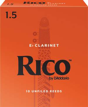 Rico by D'Addario Eb Clarinet Reeds, Strength 1.5, 10-pack