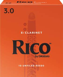 Rico Organic Eb Clarinet Reeds, Strength 3.0, Pack of 10