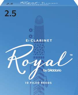 Royal by D'Addario Eb Clarinet Reeds, Strength 2.5, 10-pack