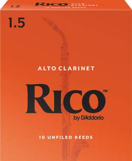 Rico Organic Alto Clarinet Reeds, Strength 1.5, Pack of 10