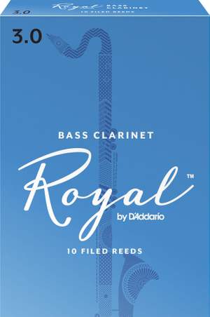 Royal by D'Addario Bass Clarinet Reeds, Strength 3, 10 Pack
