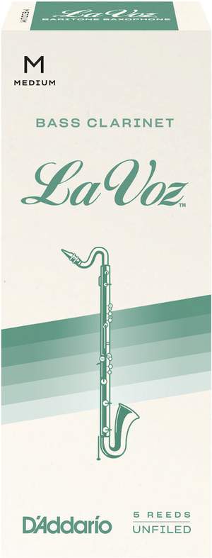 La Voz Bass Clarinet Reeds, Strength Medium, 5 Pack