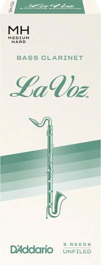 La Voz Bass Clarinet Reeds, Strength Medium Hard, 5 Pack