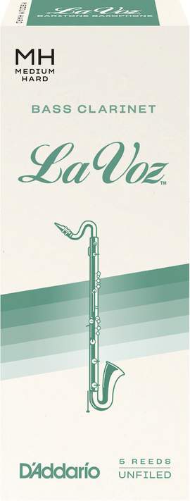 Royal La Voz Organic Bass Clarinet Reeds, Strength Medium Hard, 5-Pack 