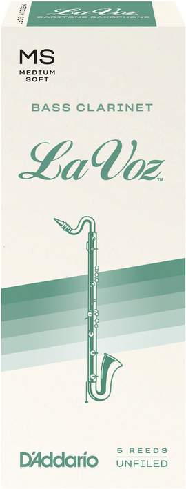 Royal La Voz Organic Bass Clarinet Reeds, Strength Medium Soft, 5-pack 