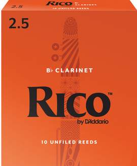 Rico Organic Bb Clarinet Reeds, Strength 2.5, Pack of 10