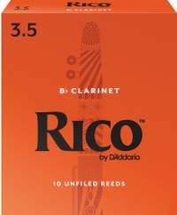 Rico Organic Bb Clarinet Reeds, Strength 3.5, Pack of 10