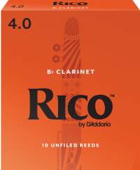 Rico Organic Bb Clarinet Reeds, Strength 4.0, Pack of 10