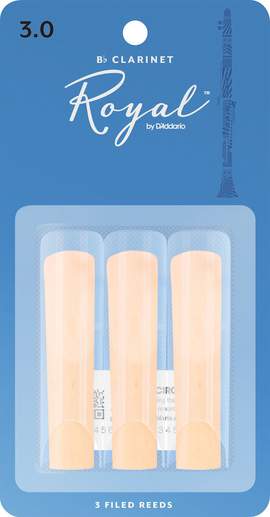 Royal by D'Addario Bb Clarinet Reeds, Strength 3, 3-pack