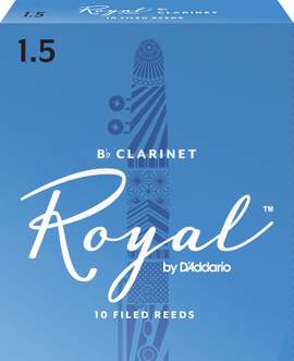 Royal by D'Addario Bb Clarinet Reeds, Strength 1.5, 10-pack