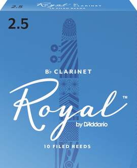 Royal by D'Addario Bb Clarinet Reeds, Strength 2.5, 10-pack