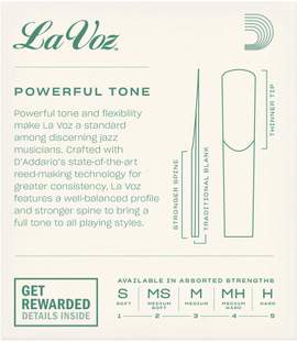 La Voz Bb Clarinet Reeds, Strength Hard, 10 Pack