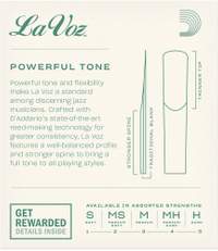 La Voz Bb Clarinet Reeds, Strength Medium-Hard, 10 Pack