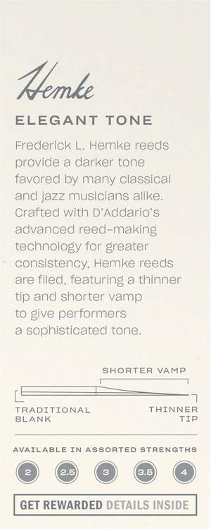 Frederick L. Hemke Baritone Saxophone Reeds, Strength 4.0, 5 Pack