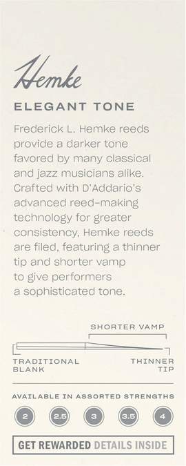 Frederick L. Hemke Organic Tenor Saxophone Reeds, Strength 2.0, 5 Pack