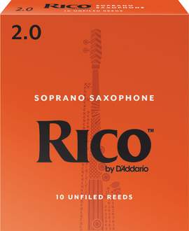 Rico Organic Soprano Saxophone  Reeds, Strength 2.0, Pack of 10