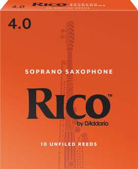 Rico Organic Soprano Saxophone  Reeds, Strength 4.0, Pack of 10