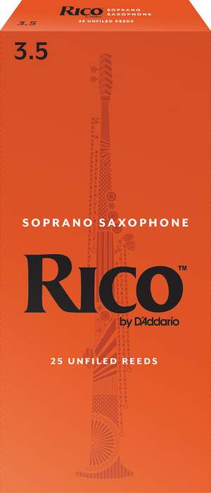 Rico by D'Addario Soprano Sax Reeds, Strength 3.5, 25-pack