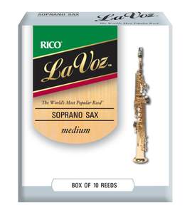 Royal La Voz Organic Soprano Saxophone Reeds, Strength Medium, 10-pack 