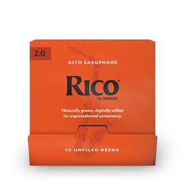 Rico Organic Alto Saxophone  Reeds, Strength 2.0, Pack of 25