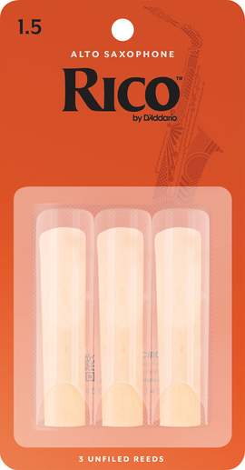 Rico Organic Alto Saxophone  Reeds, Strength 1.5, Pack of 3