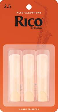 Rico Organic Alto Saxophone  Reeds, Strength 2.5, Pack of 3