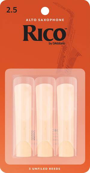 Rico Organic Alto Saxophone  Reeds, Strength 2.5, Pack of 3