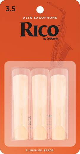 Rico Organic Alto Saxophone  Reeds, Strength 3.5, Pack of 3