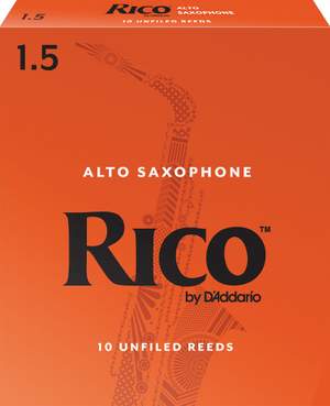 Rico by D'Addario Alto Sax Reeds, Strength 1.5, 10-pack