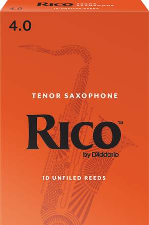 Rico by D'Addario Tenor Sax Reeds, Strength 4.0, 10-pack
