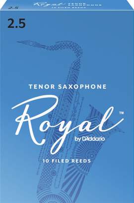 Royal by D'Addario Tenor Sax Reeds, Strength 2.5, 10-pack