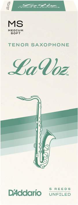 Royal La Voz Organic Tenor Saxophone Reeds, Strength Medium Soft, 5-pack 