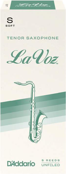Royal La Voz Organic Tenor Saxophone Reeds, Strength Soft, 5-pack 