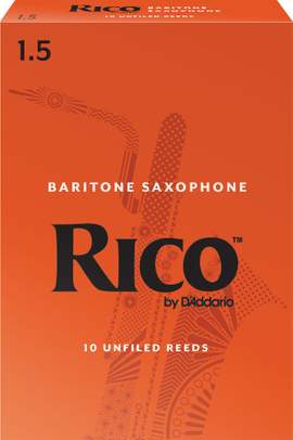 Rico Organic Baritone Saxophone  Reeds, Strength 1.5, Pack of 10