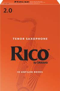 Rico Organic Baritone Saxophone  Reeds, Strength 2.0, Pack of 10