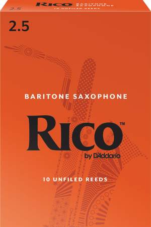 Rico by D'Addario Baritone Sax Reeds, Strength 2.5, 10-pack