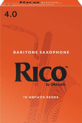 Rico Organic Baritone Saxophone  Reeds, Strength 4.0, Pack of 10