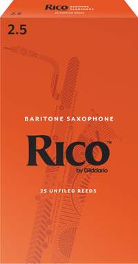 Rico by D'Addario Baritone Sax Reeds, Strength 2.5, 25-pack